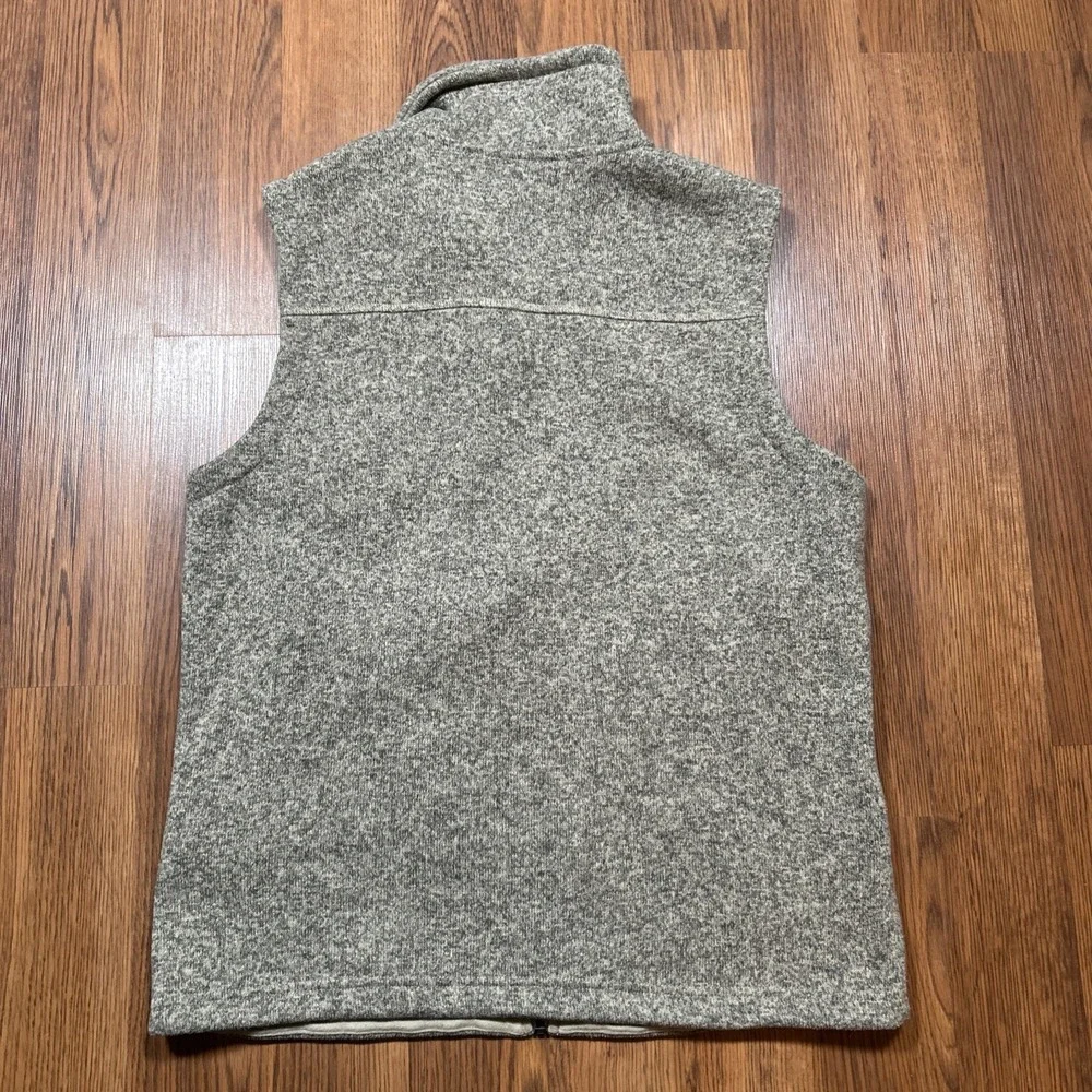 The North Face Gordon Lyons Vest Mens Medium Khaki Full Zip Fleece Heather